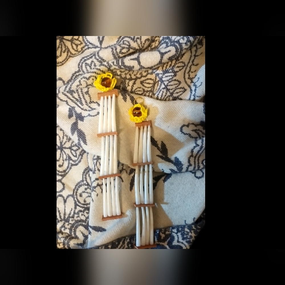 Native American Dentalium Shell Earrings* Native Made